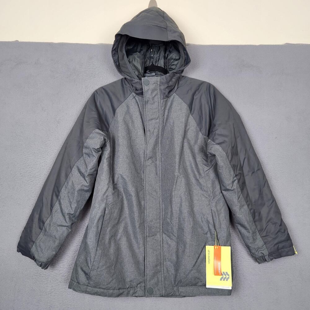 All In Motion 3-in-1 Jacket Kids XL Gray Winter Hooded Insulated Water Resistant